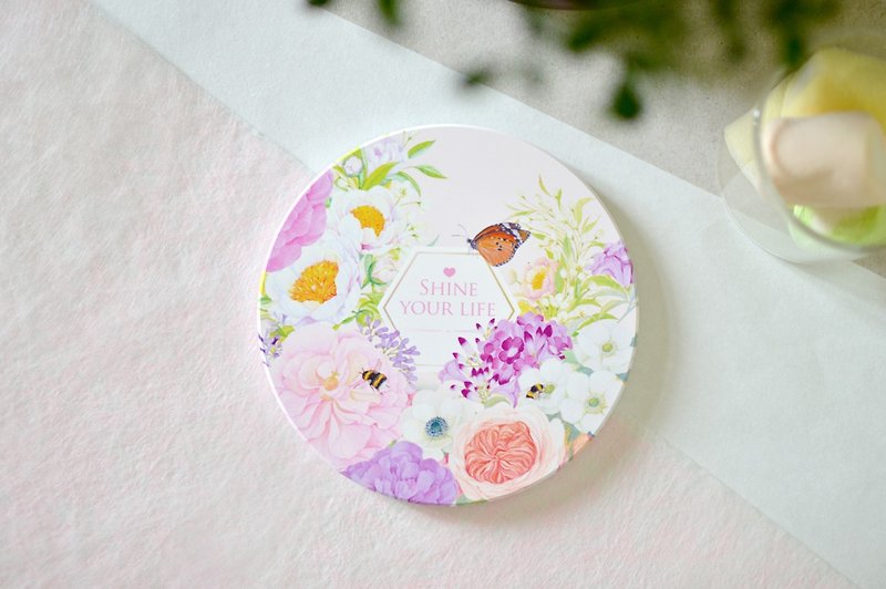 Colorful Little Garden-Ceramic Absorbent Coaster / Soap Pad - Coasters - Porcelain White
