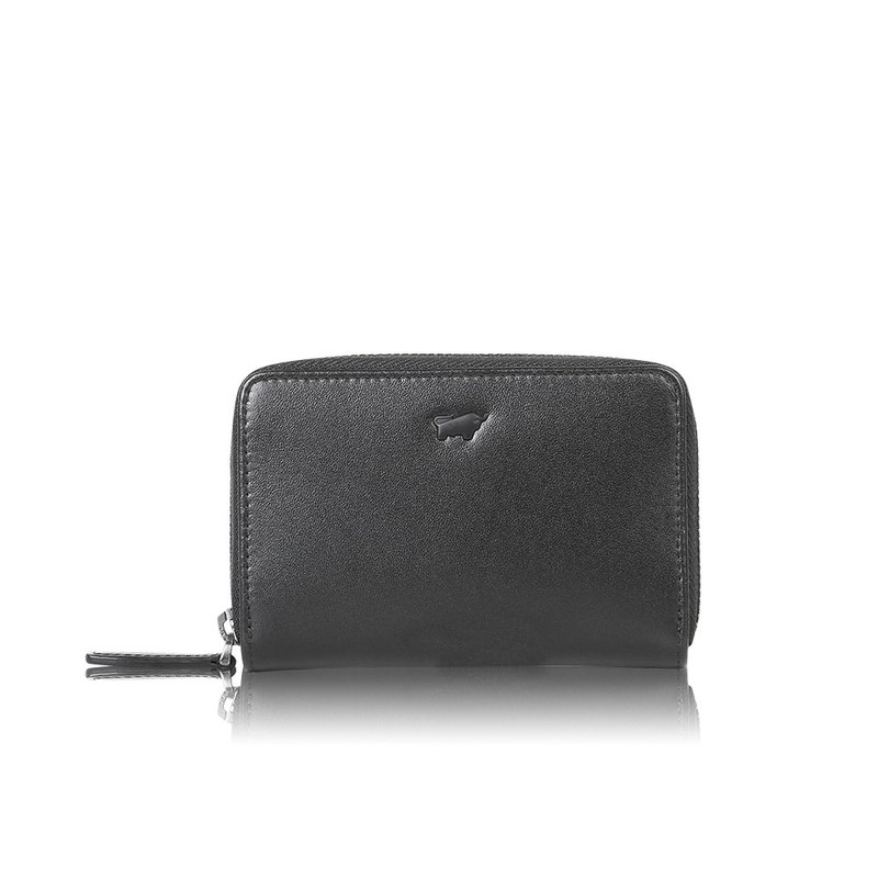 [Free upgrade gift packaging] Lucio zipper coin purse-black/BF399-161-BK - Coin Purses - Genuine Leather Black