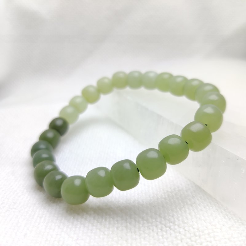 【訂製品】且末藍 和田玉 中國 6-12mm  Nephrite 天然水晶 - 手鍊/手環 - 玉石 綠色