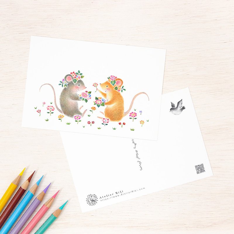 Set of 5 pieces. Like a picture book. Postcard "Friendly Pippi and Pucci" PC-509 - Cards & Postcards - Paper Multicolor