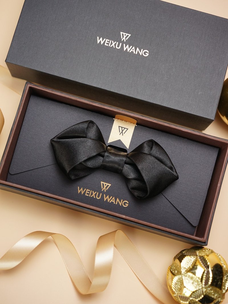 WEIXUWANG Folding Series Original Handmade Bow Ties - Bow Ties & Ascots - Polyester Black