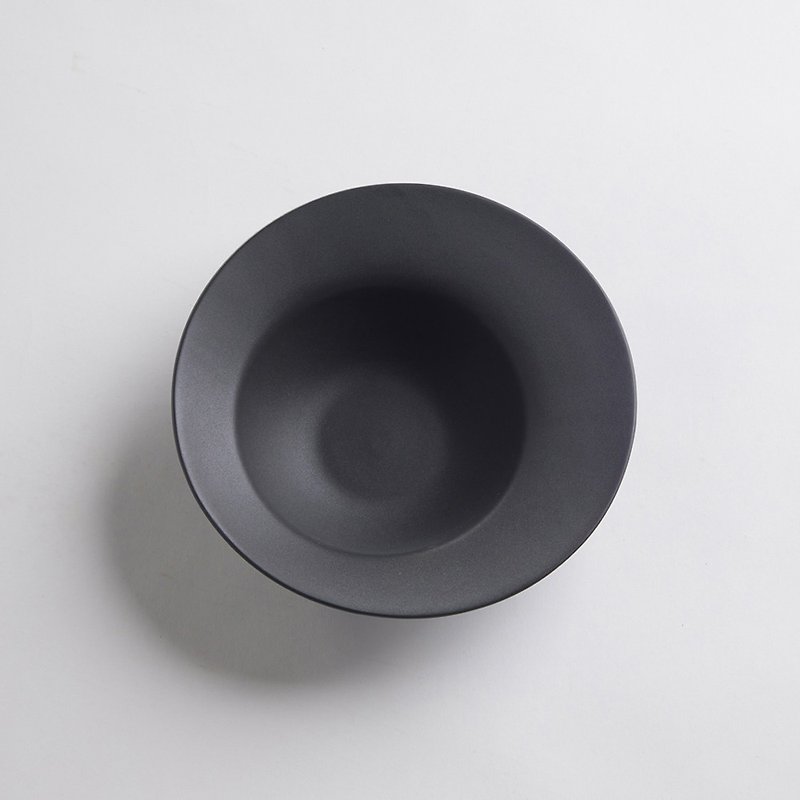 【3,co】Ocean Soup Bowl (Large) - Black - Bowls - Porcelain Black