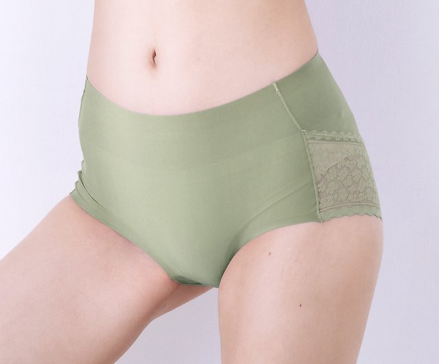 Moonker Women's Non-Trace Ice Silk Breathable Midwaist Solid Color Underwear  