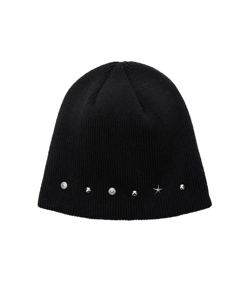 EDDY STUD BEANIE_BLACK - Hats & Caps - Sterling Silver Silver