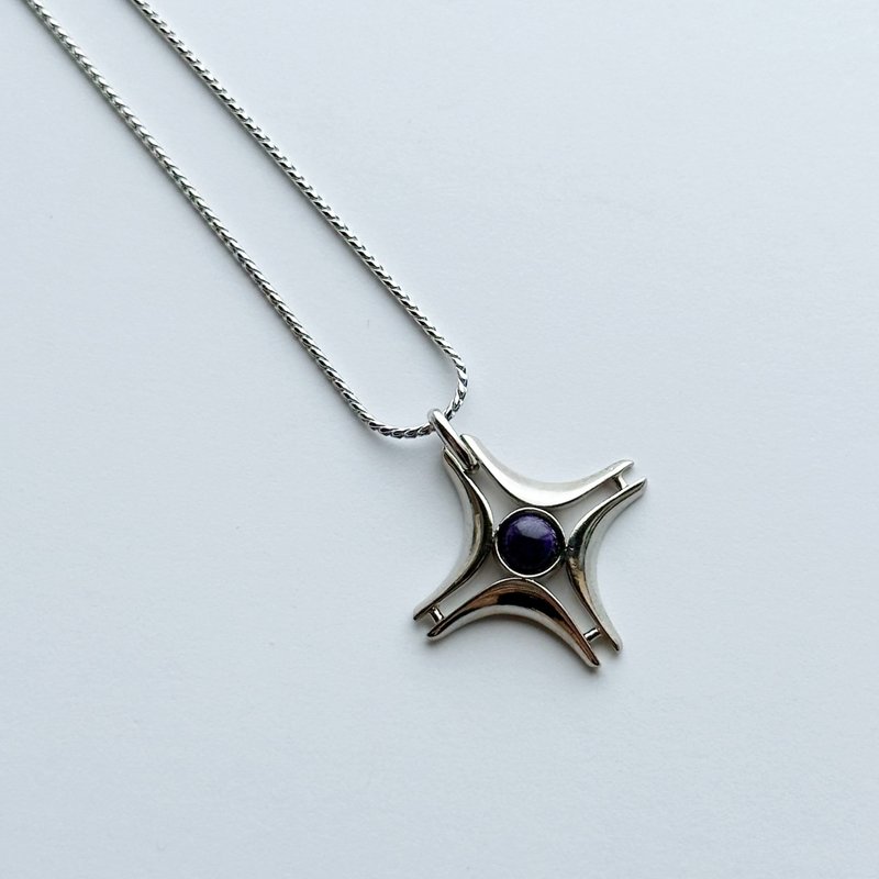 Southern Cross [Amethyst] Cloisonne Pendant Sterling Silver Cloisonné - สร้อยคอ - แก้ว สีม่วง