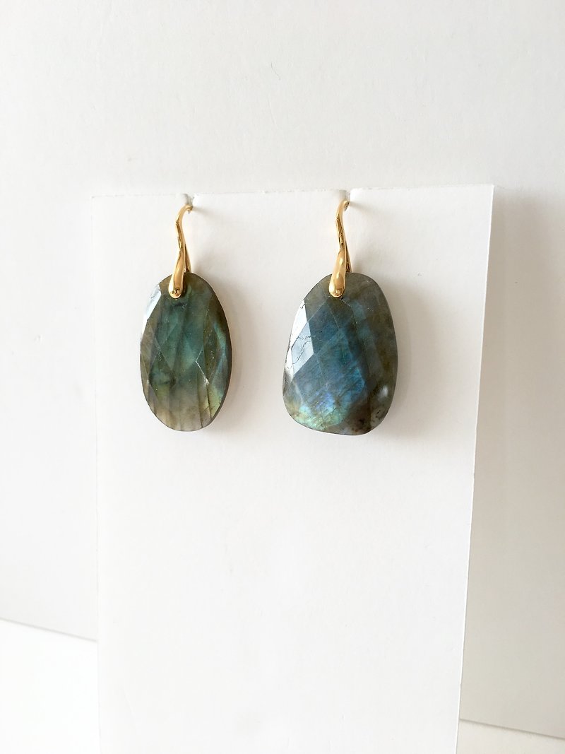 Labradorite Hook earring SV 925 - Earrings & Clip-ons - Stone Blue