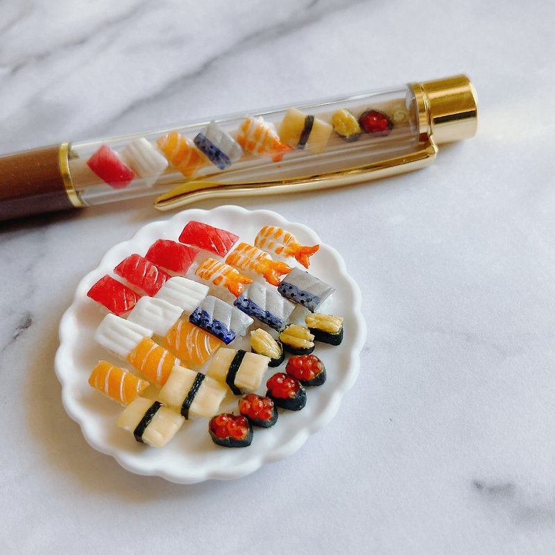 sushi ballpoint pen miniature - ปากกา - ดินเหนียว ขาว