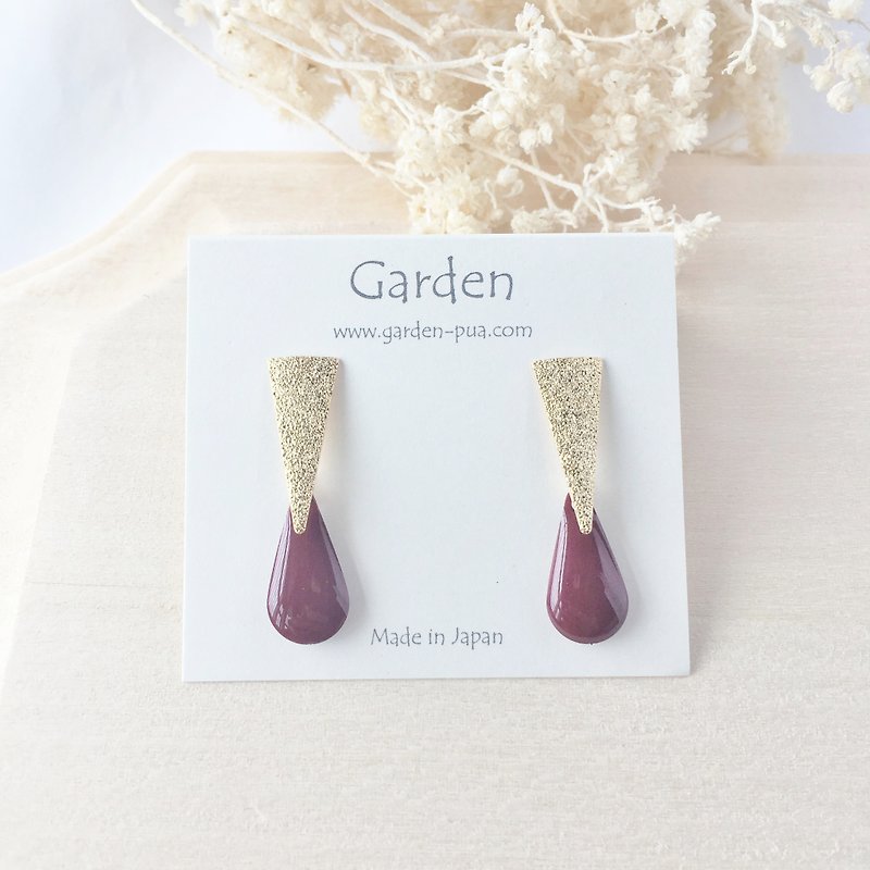 drop earrings wine red - Earrings & Clip-ons - Other Metals Red