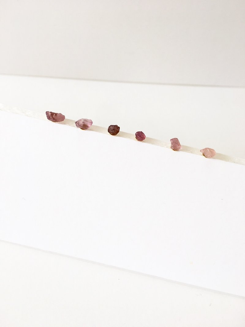 Pink Spinel Stud-earrings - ピアス・イヤリング - 石 ピンク