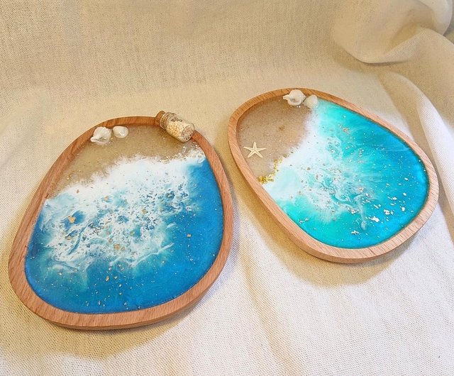 Ocean Waves Resin Wood Board 】 - Shop cplus-resinart Serving Trays & Cutting  Boards - Pinkoi