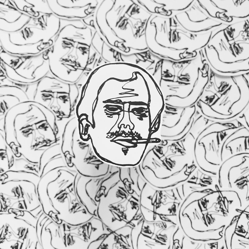 Small black and white stickers | Stanley Kubrick | Two - Stickers - Paper Black