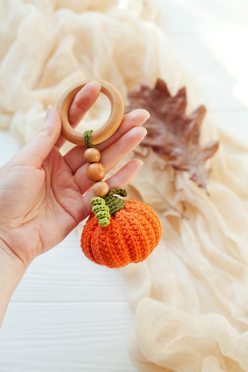 MaraBooHandmade Crochet Pattern Pumpkin Baby Play Gym Rattle Toy DIY - Digital Item