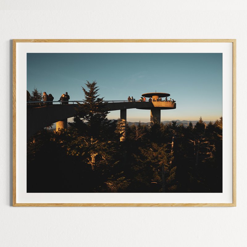 Sunset, Clingmans Dome Great Smoky Mountains, Clingmans Dome Tower Wall Poster - Posters - Paper 