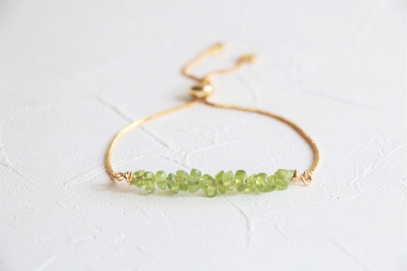 Peridot sliding bracelet -  rose gold / gold / silver plated bracelet - Bracelets - Gemstone Green