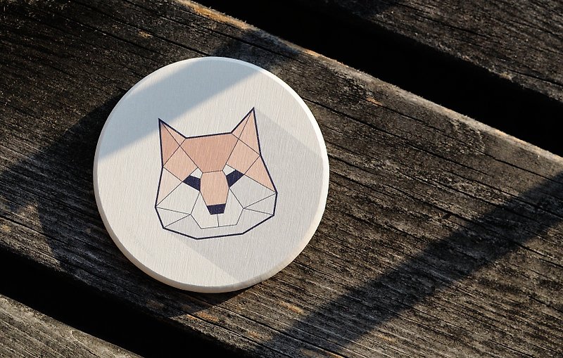 Diatomaceous earth absorbent coaster steel Shiba Inu - Coasters - Other Materials Multicolor