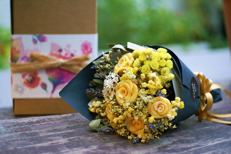 Natural flavor _ marigold soap ‧ vanilla dry bouquet - huluhuala exclusive orders - ตกแต่งต้นไม้ - พืช/ดอกไม้ ขาว