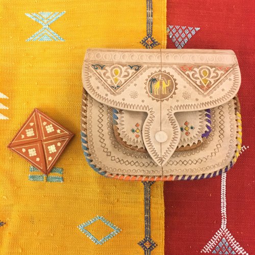 Goody Bag - Moroccan Camel and Sheep Leather Bag