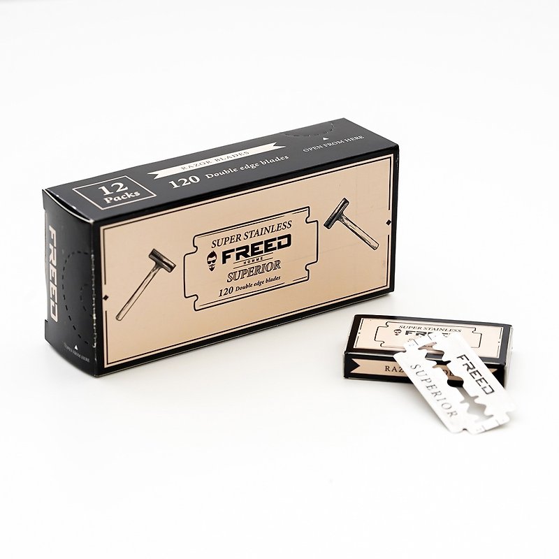 【FREED】Double- shave blades - 120 pieces/Universal double-edged safety shave - อื่นๆ - โลหะ ขาว
