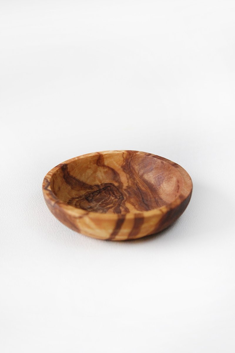 Naturally Med Fine Dining Kitchen Olive Wood Solid Wood Plain Sauce Small Round Bowl Sauce Dish - จานเล็ก - ไม้ สีนำ้ตาล