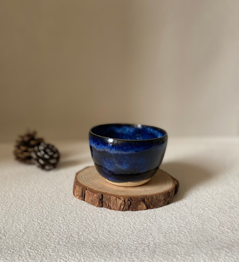 Midnight Galaxy Blue Handmade Ceramic Cup - Sky Aesthetics Series - Cups - Pottery Blue