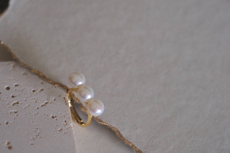 Bubbles Pearl Ring - General Rings - Pearl Gold