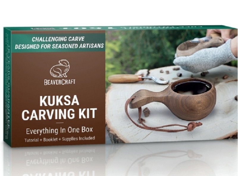 Handmade carving material package-Nordic Kuksa wooden cup - Wood, Bamboo & Paper - Wood Brown