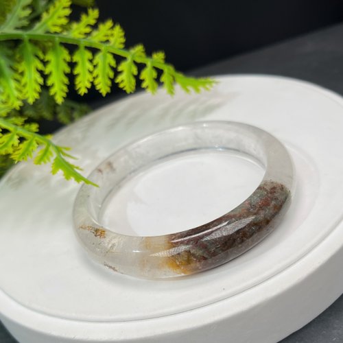 WANZAMGOK 高品質 四季幽靈水晶手鐲 56MM 晶體冰透 異象石英手環 平安平和