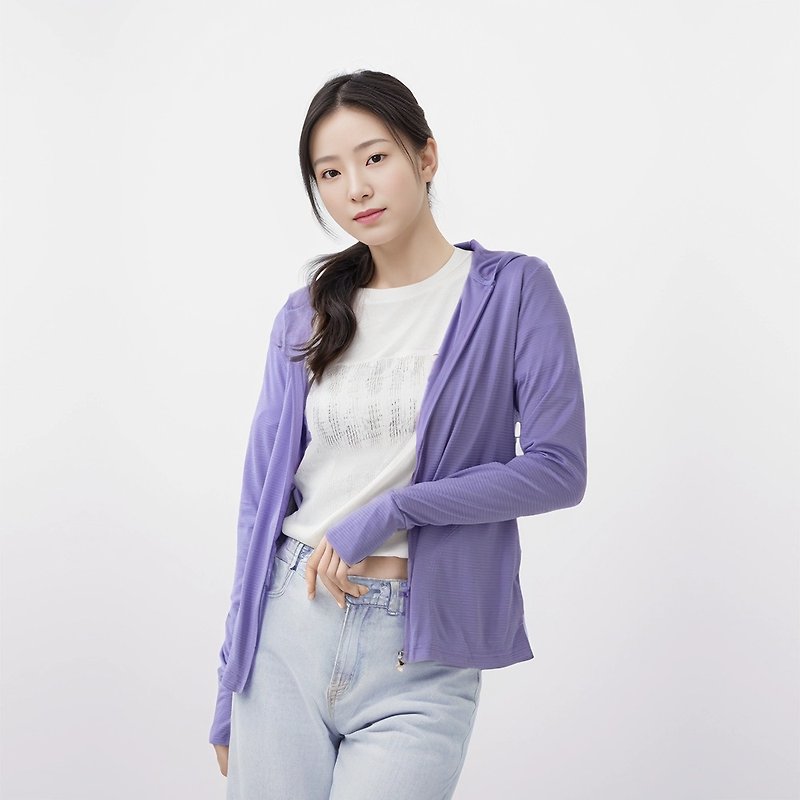 Moisturizing White Anti-UV Moisturizing Sunscreen Jacket-Lilac Purple UV Jacket Cool Sunshade Jacket - เสื้อแจ็คเก็ต - วัสดุอื่นๆ สีม่วง