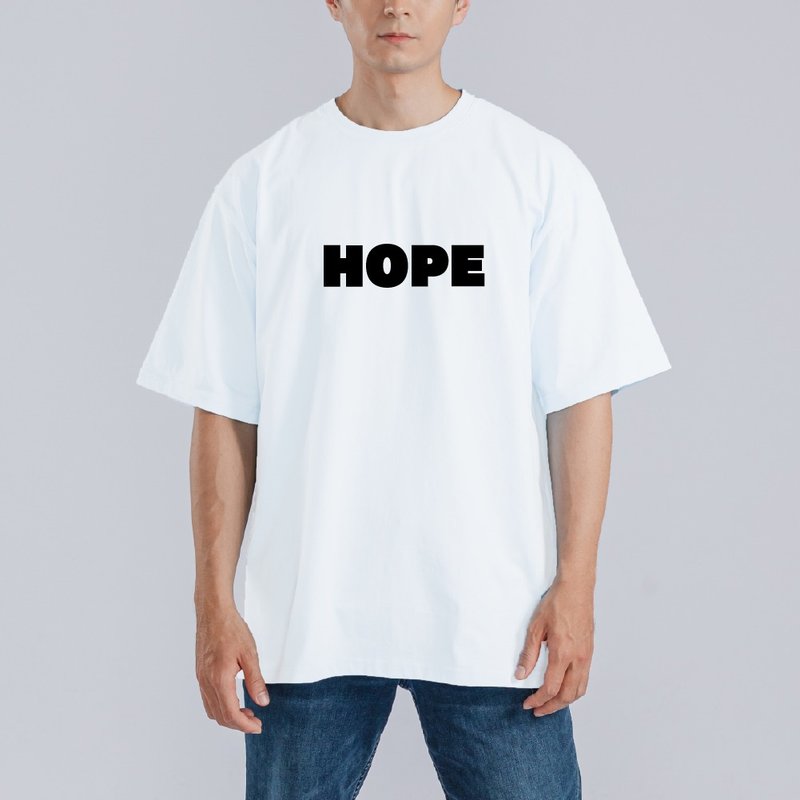 HOPE 希望 衣服 落肩 寬版 T恤 純棉 吸濕排汗 涼感 白T - 男 T 恤 - 棉．麻 多色