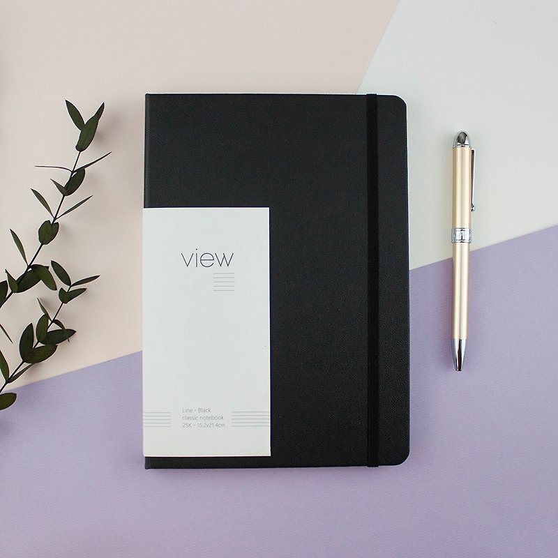 VIEW Classic Notebook - 25K Black - สมุดบันทึก/สมุดปฏิทิน - กระดาษ สีดำ