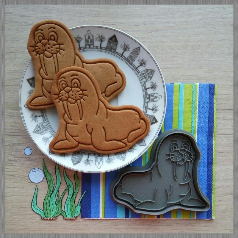 Cookie Cutter Walrus. Stamp and Cutter - อาหาร/วัตถุดิบ - พลาสติก 