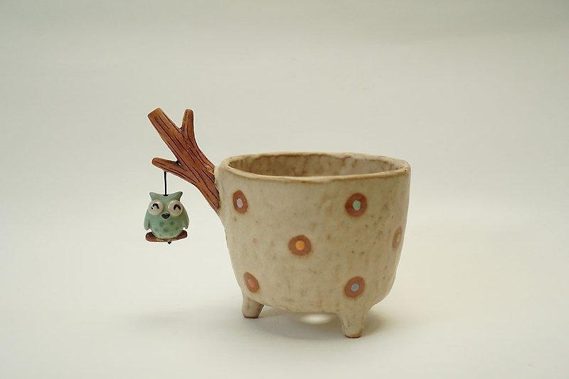 Branch plant pot for cactus , handmade ceramic , pottery - 花瓶/花器 - 陶 多色