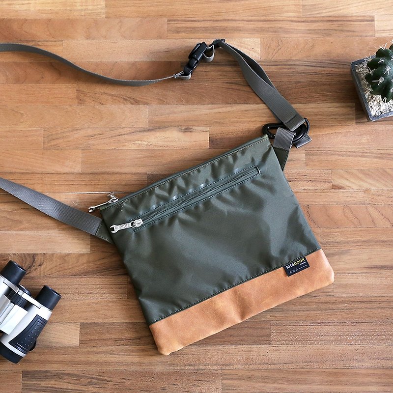 [Original price 880 listing limited 200] Le Tour series - Japanese sense multi-layer side backpack - Army Green - Messenger Bags & Sling Bags - Waterproof Material Green