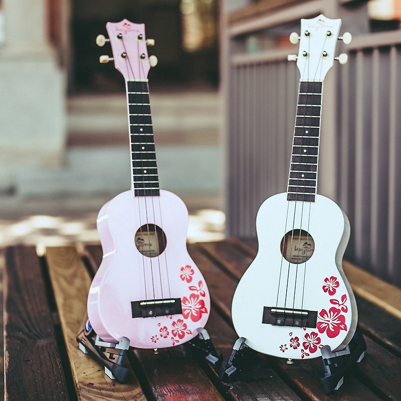 21-inch Hibiscus Flower Color Ukulele Pink Flora Soprano Ukulele / pink - Guitars & Music Instruments - Wood Pink