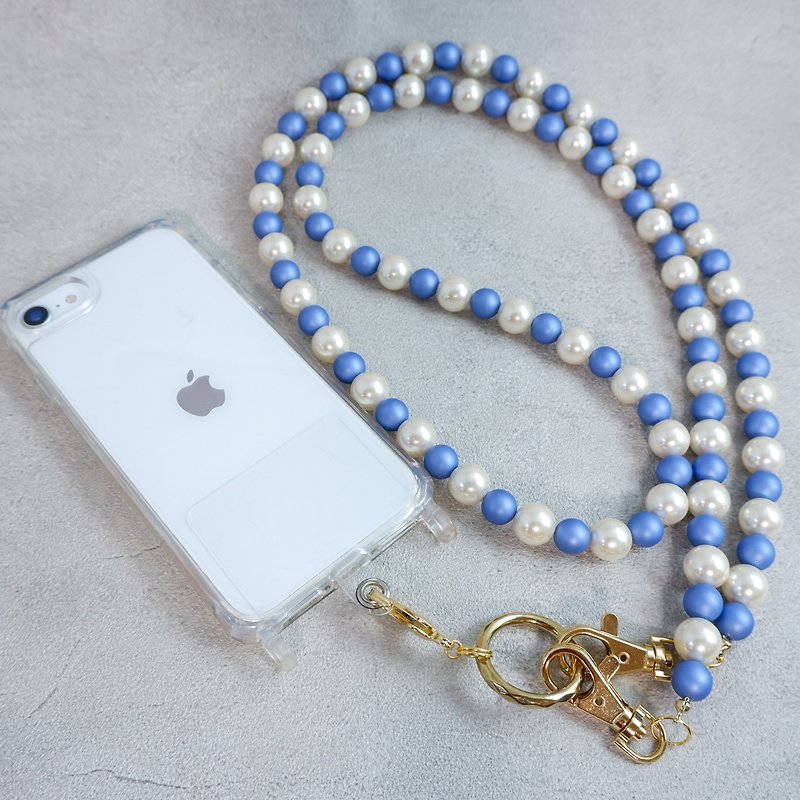 Bicolor Smartphone Shoulder Strap (Blue) - เชือก/สายคล้อง - พลาสติก สีน้ำเงิน