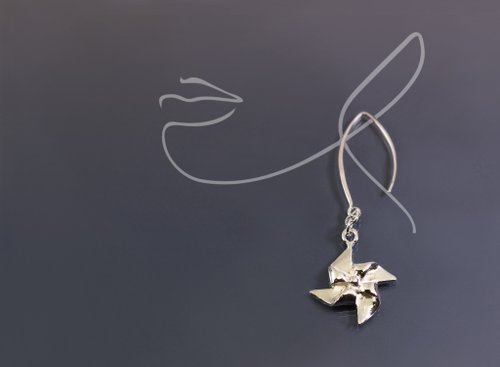 Maple jewelry design 影象系列-風車925銀耳環(單支/一對)