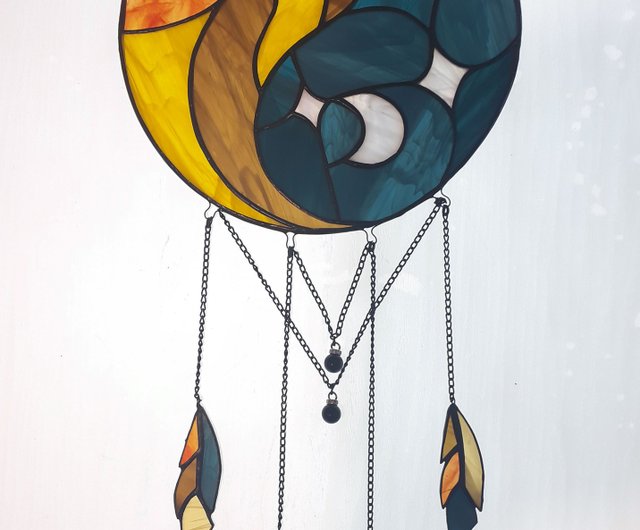 Stained Glass The Playing Card Dreamcatcher, Suncatcher Colorful, high quality Stained Glass, Home Decor Original, Gift , Unique Glass Sun Catcher