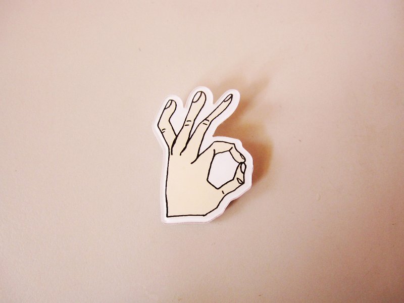 Finger pumping and accumulating Acrylic pin 7 - Brooches - Acrylic Pink