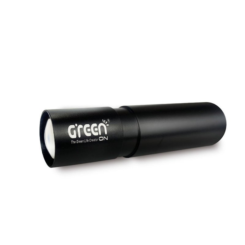 【GREENON】迷你強光USB變焦手電筒 輕量口袋型 附USB線 多入優惠 - 野餐墊/露營用品 - 鋁合金 黑色
