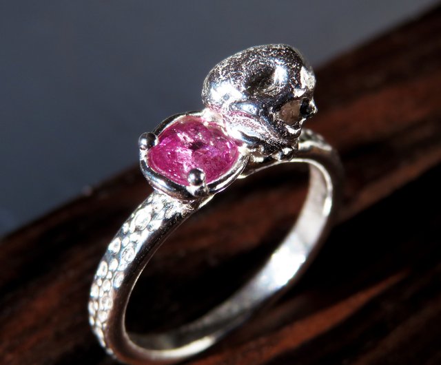 トルマリン & スカルリング / Tourmaline & Skull Ring - ショップ