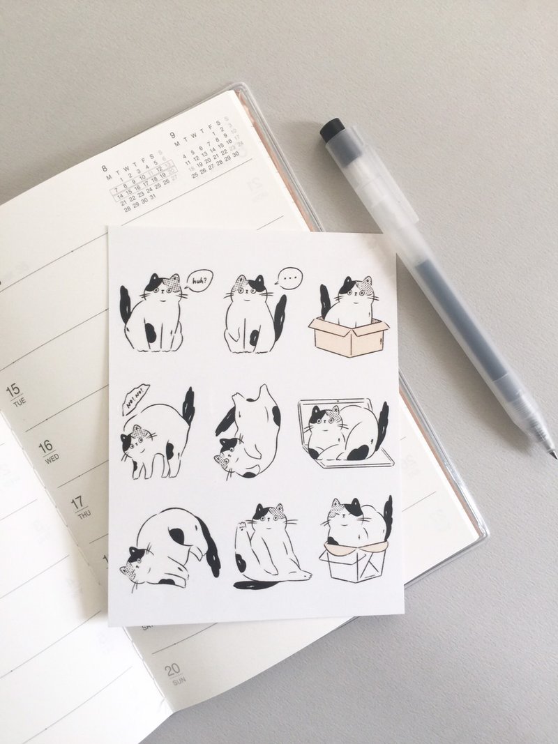 Cat sticker | sticker | decoration | planner | - สติกเกอร์ - กระดาษ ขาว