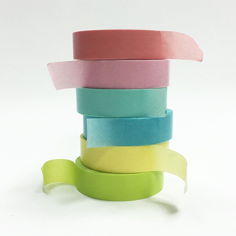 NICHIBAN Petit Joie Masking Tape【Plain 6-roll Set (PJMT-15S055-60)】 - Washi Tape - Paper Multicolor