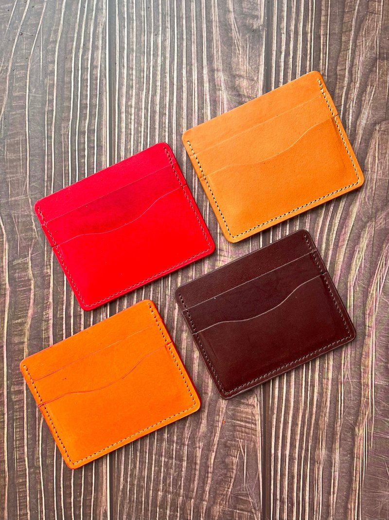 Textured leather five-layer card holder - กระเป๋าสตางค์ - หนังแท้ สีนำ้ตาล