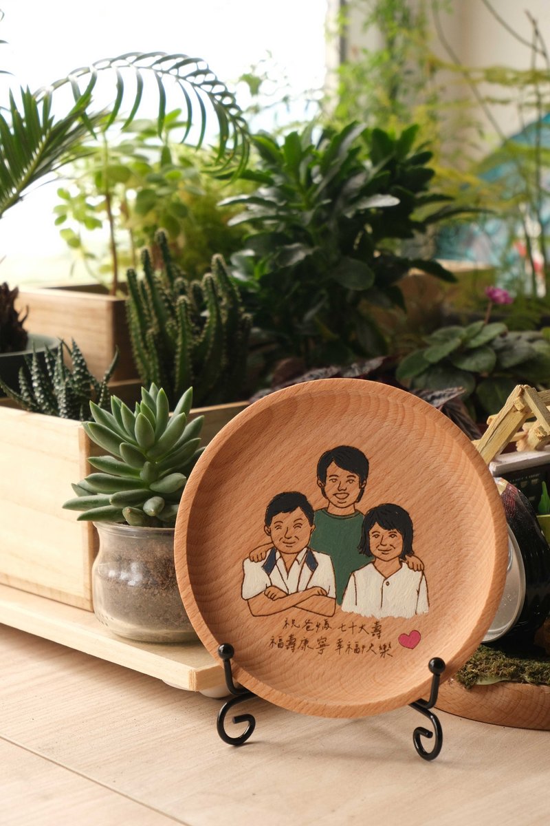 Customized small wooden disc with story-Customized version for good friends (special discounts for more of the same style) - Items for Display - Wood 