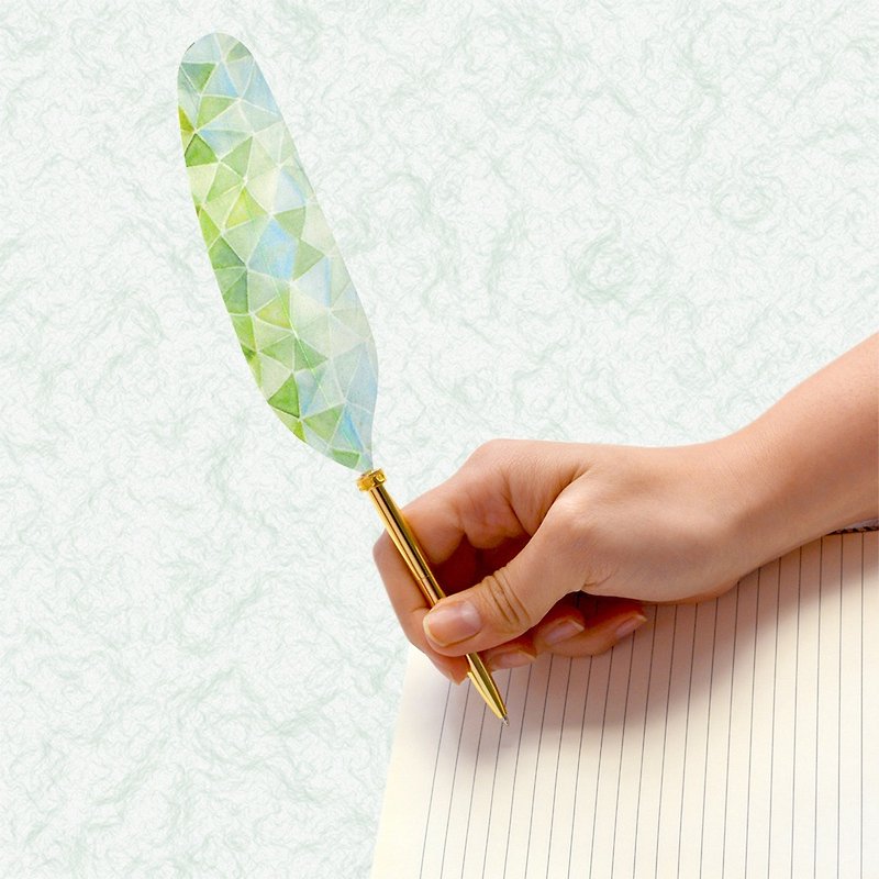 日本Quill Pen 羽毛原子筆 WaterColor水墨系列 W08 羽毛筆 - 原子筆 - 其他材質 綠色