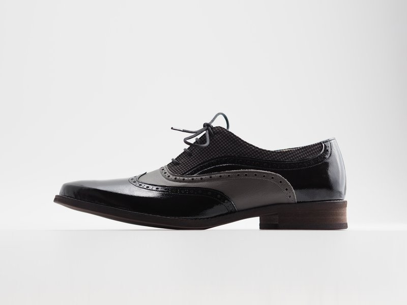 【Men】Love Flower Oxford Shoes- Keith - Men's Leather Shoes - Genuine Leather Black