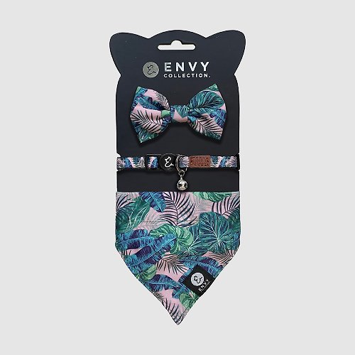 ENVY COLLECTION ENVY COLLECTION 貓頸圈 芭蕉葉情迷三件組 調節式 領結 領巾