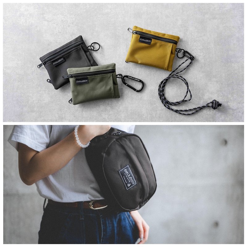【Soar&Arrow】Discount Combo Pack No. 1. Coin purse + chest bag - Coin Purses - Other Man-Made Fibers Multicolor