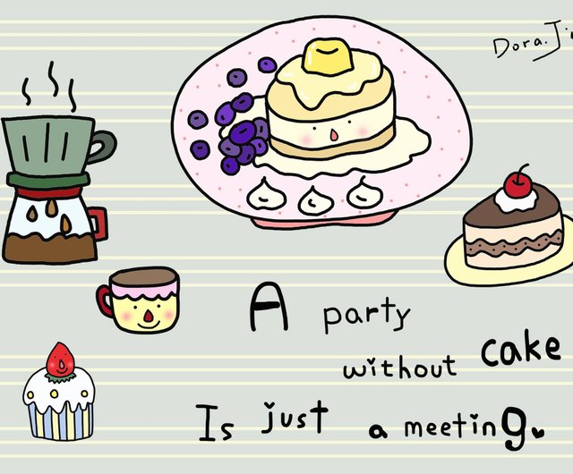 Dora J ドラクリーンライフイラストシリーズ コピー絵 確かに幸運小さなアフタヌーンティー ショップ Doraj ポスター 絵 Pinkoi