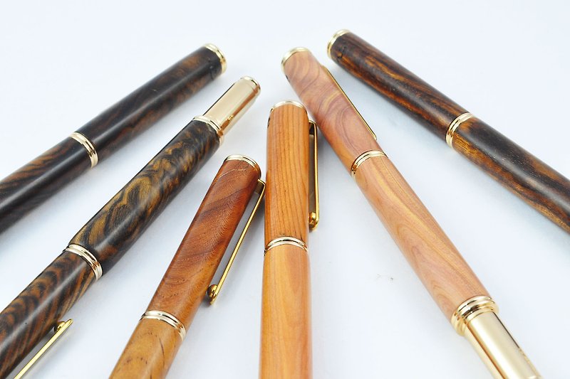【Log pen. Fine version. Pull-out type】 - ไส้ปากกาโรลเลอร์บอล - ไม้ สีนำ้ตาล